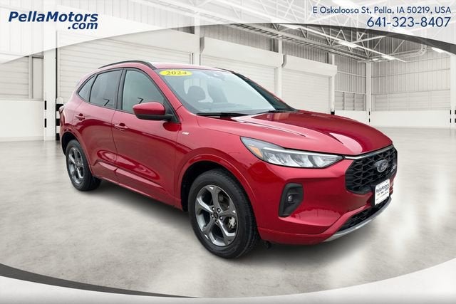 2024 Ford Escape ST-Line Select in Maroon — front three-quarter view