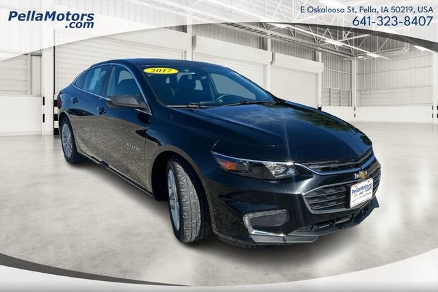 2017 Chevrolet Malibu LT in Mosaic Black Metallic — front three-quarter view