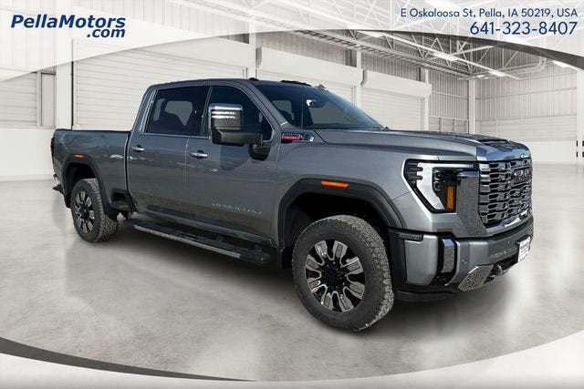 2026 GMC Sierra 2500 HD Denali in Sterling Metallic — front three-quarter view