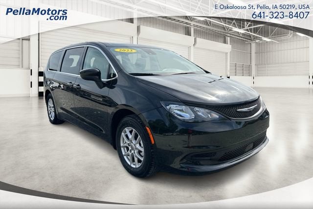 2023 Chrysler Voyager LX in Black — front three-quarter view