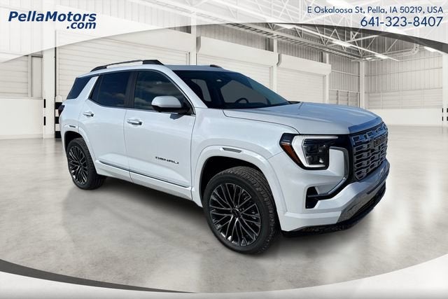 2026 GMC Terrain Denali in Glacier White Tricoat — front three-quarter view
