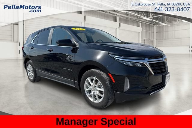 2024 Chevrolet Equinox LT in Mosaic Black Metallic — front three-quarter view