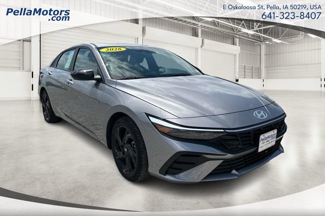 2026 Hyundai Elantra SEL Sport in Gray — front three-quarter view